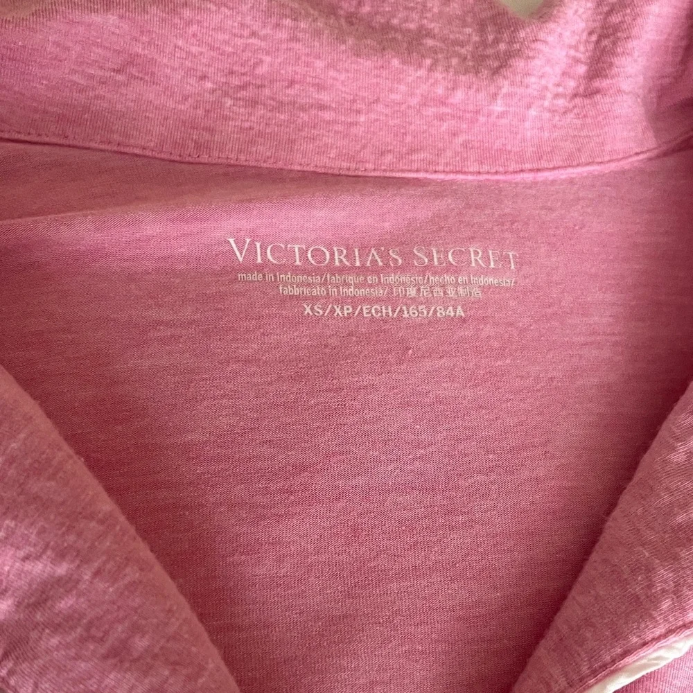 Victoria’s Secret Pajama Set Button Down Top Shorts XS pink